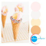 sprinkles on ice cream cone with color palette