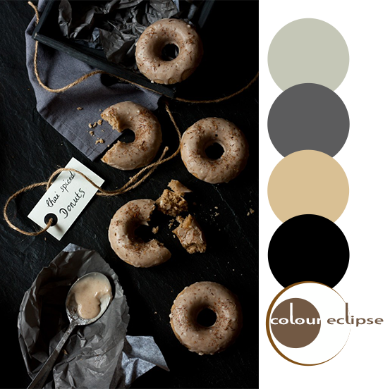 chai spice donuts with color palette