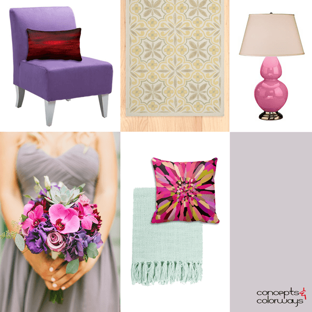 vibrant bouquet inspired interior idea board