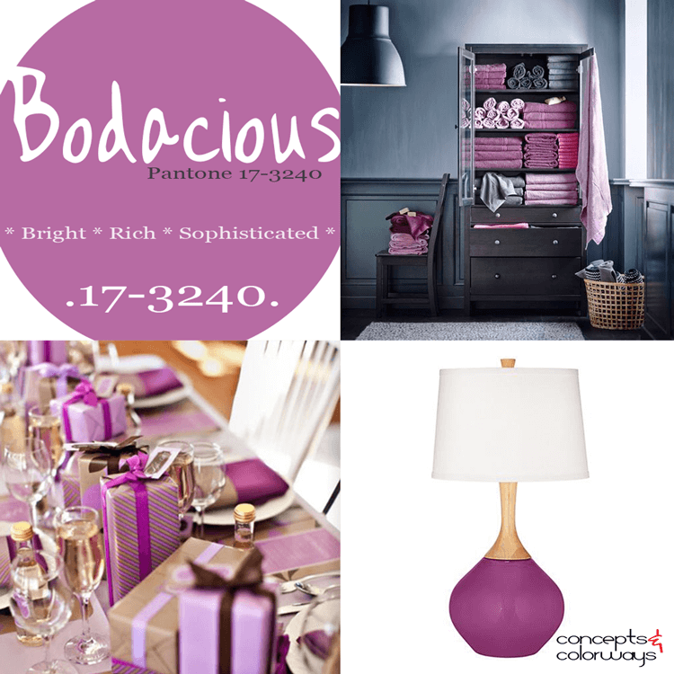 pantone bodacious used in interior design, 2016 color trends, plum, reddish-purple, lavender