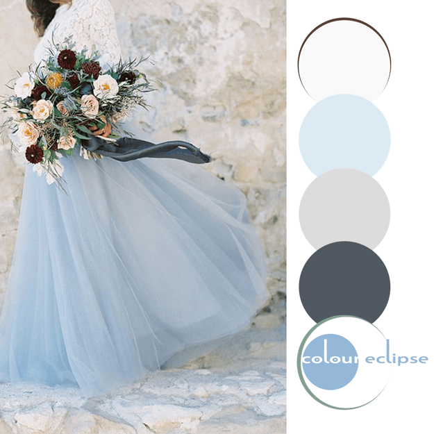 pantone airy blue and white color palette