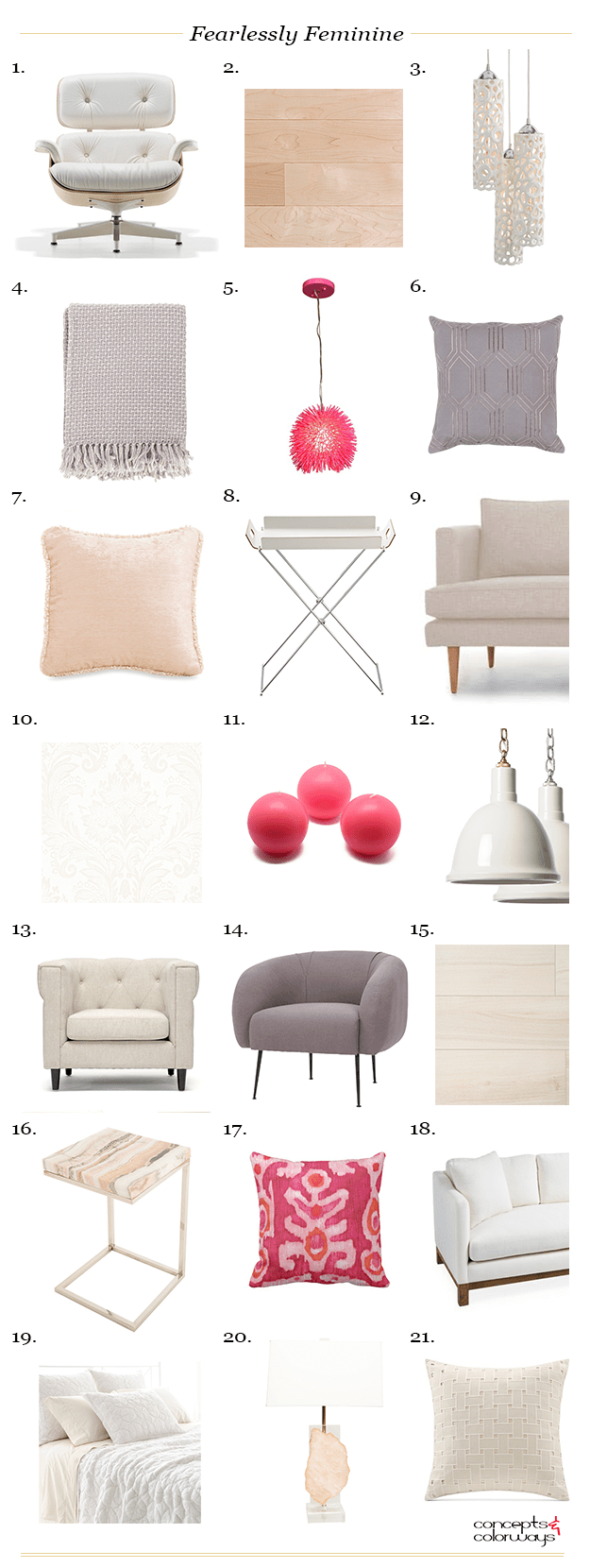 neutral interior with hot pink accent product roundup
