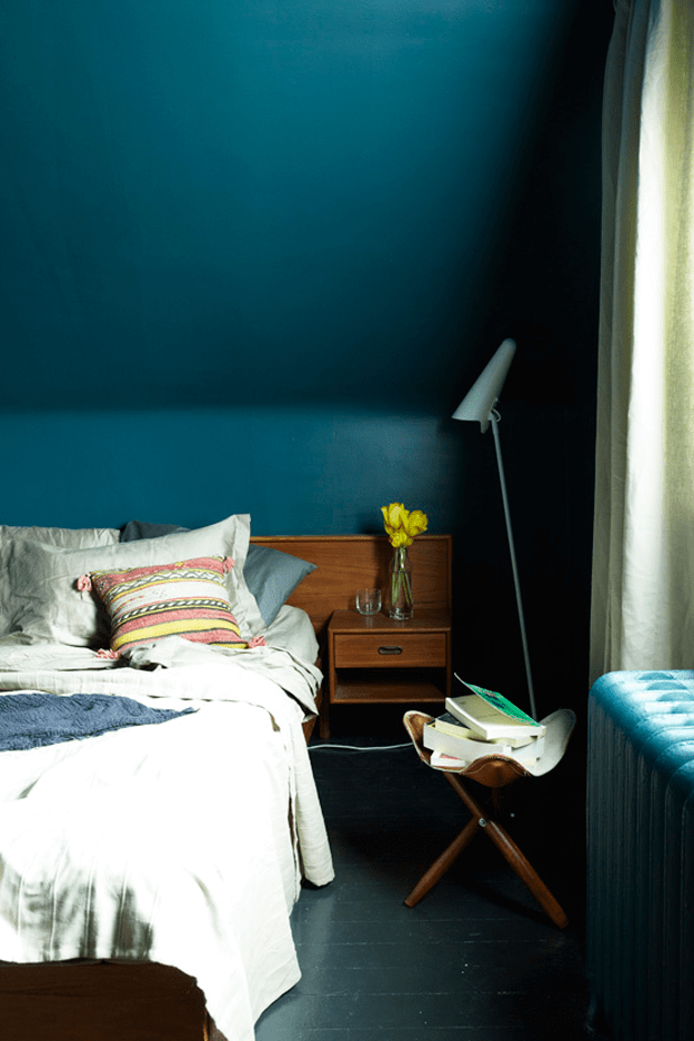 teal blue bedroom