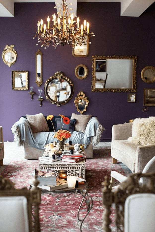 dark purple living room benjamin moore shadow