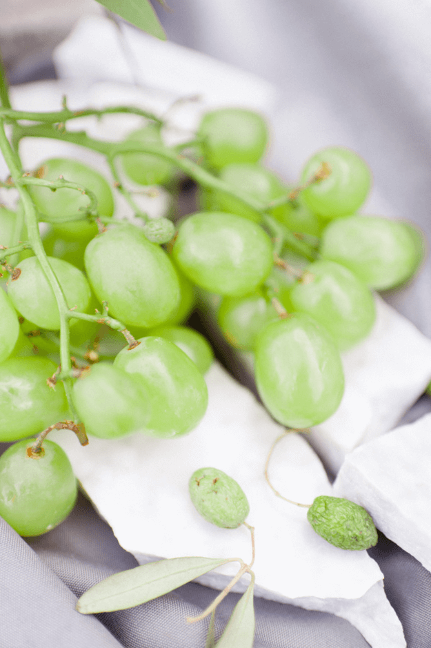 green grapes on white napkin