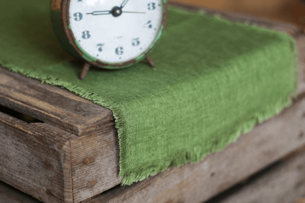moss green table linen
