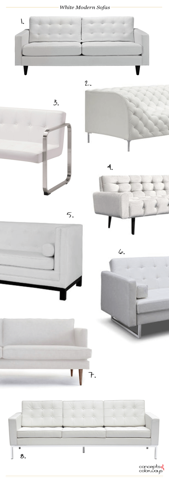 WHITE MODERN SOFAS Concepts and Colorways