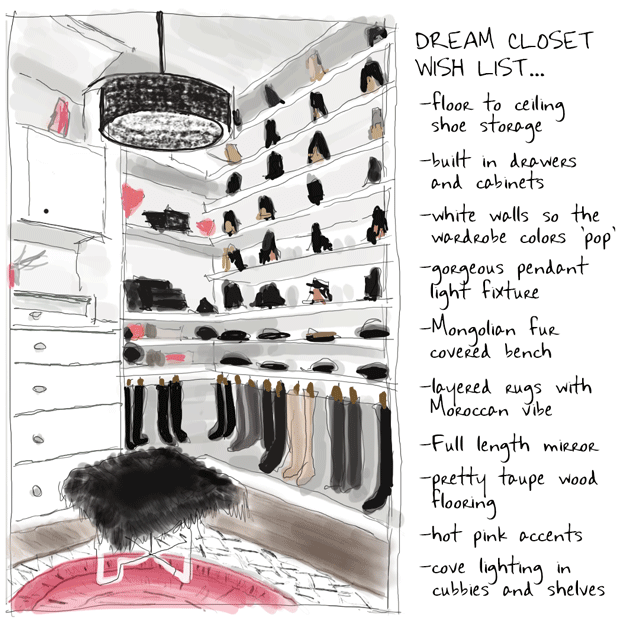dream closet sketch pink accents