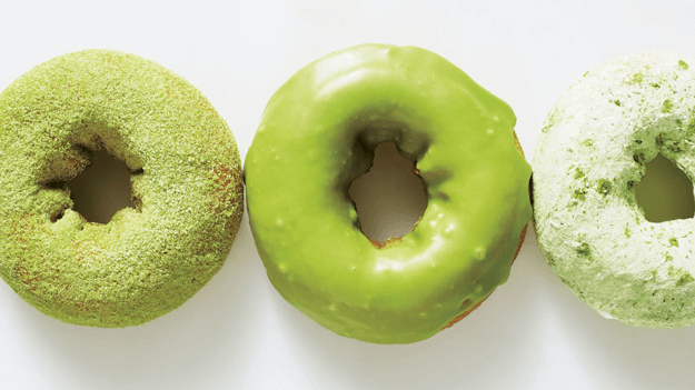 matcha doughnuts lime green icing