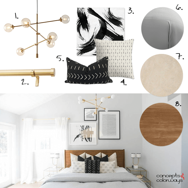 light gray bedroom interior design mood board