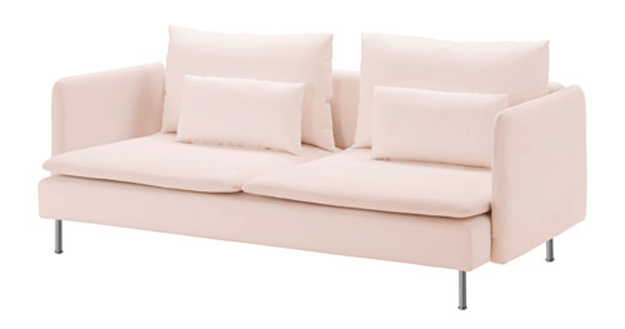 pale pink sofa