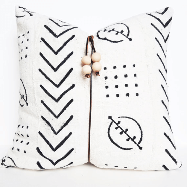 white african mudcloth tribal pillow