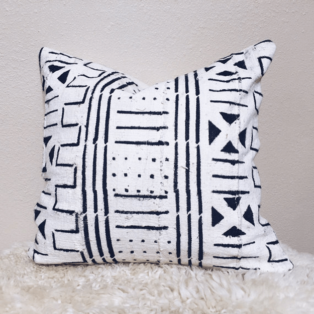 white african mudcloth tribal pillow