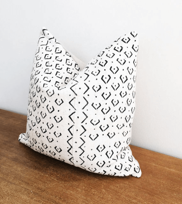 white african tribal mudcloth pillow