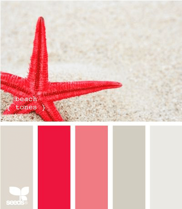 bright red and sand gray color palette