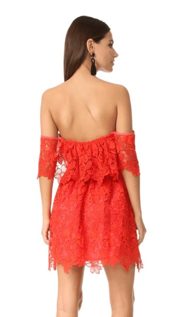 bright red lacey dress