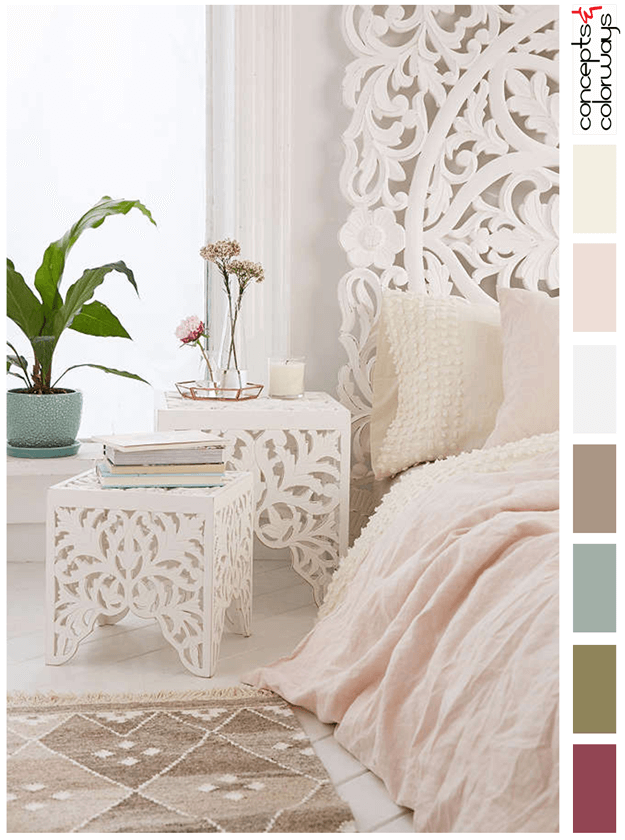 blush toned interior color palette
