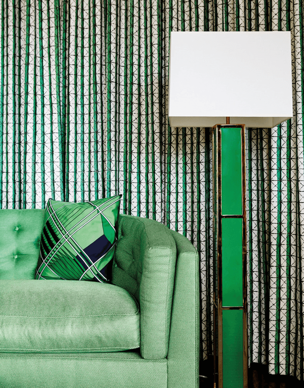 emerald green and spring green interior