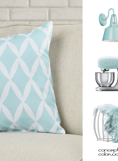 a tranquil turquoise interior design color card