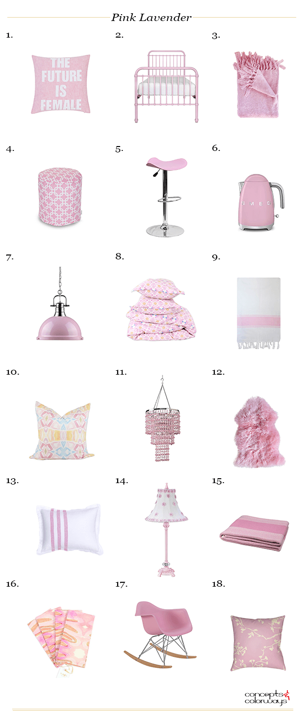 pantone pink lavender interior design product roundup