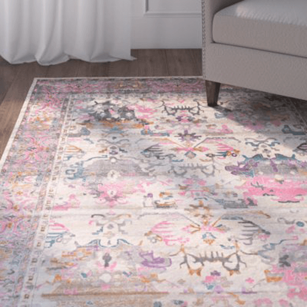 pink rug for a modern living room