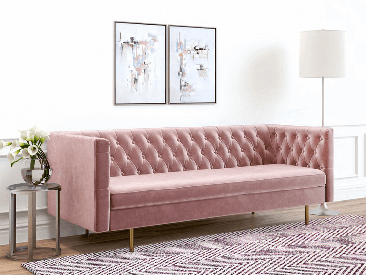 mauve sofa, mauve couch, rose pink sofa, rose pink couch, blush pink sofa, blush pink couch, pink room decor, ash rose, pantone ash rose