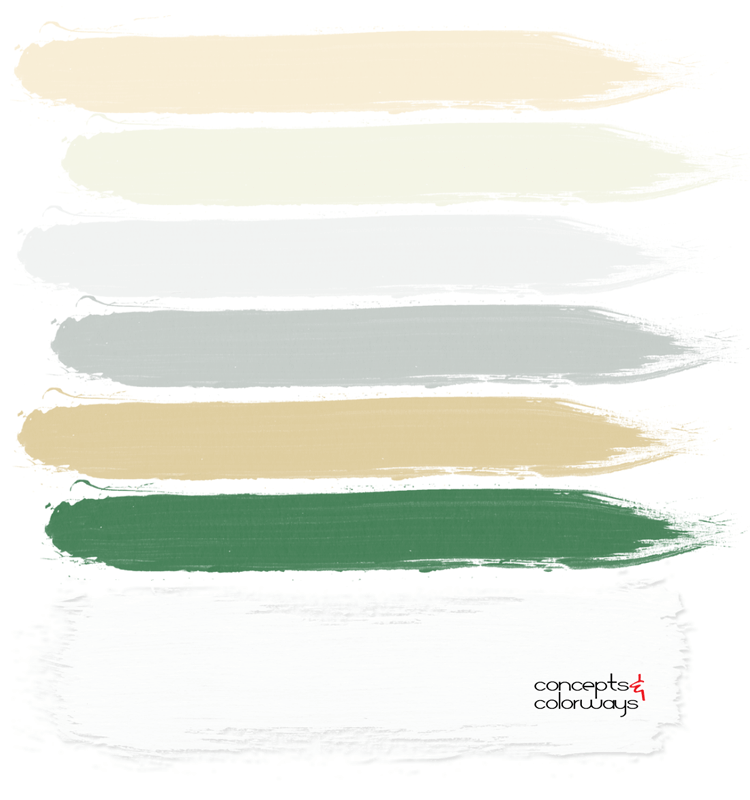 gold, green, gray, white, color palette, bedroom color scheme, luxe bedroom