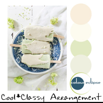 mint ice cream on blue plate