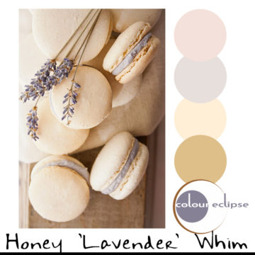 honey lavender macaroons with color palette