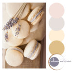 honey lavender macaroons with color palette