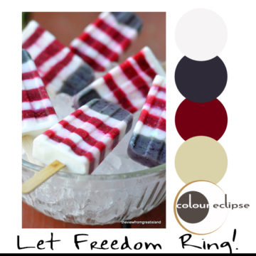 red white and blue striped popsicles with color palette