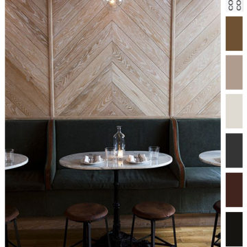 bar lounge interior with color palette