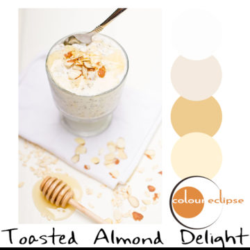 toasted almond and honey oats with color palette