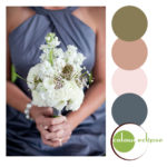 pantone stormy weather dress white bouquet