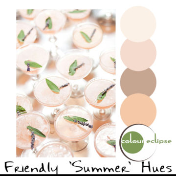 pink summer cocktails with color palette