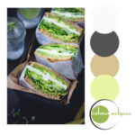 green goddess sandwiches with color palette