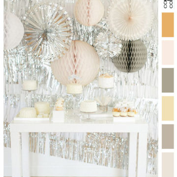 silver, soft pink, gray and white wedding decoration
