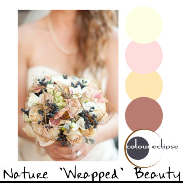 bridal bouquet with color palette