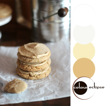 stack of brown sugar cookies with color palette