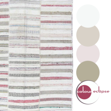 cotton turkish kilim rug with color palette