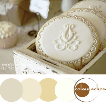 vintage french ivory style party table with color palette