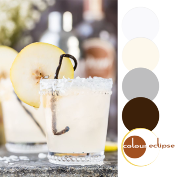 pear vanilla coconut cooler with color palette