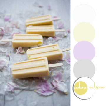 mango and banana smoothie popsicles with color palette