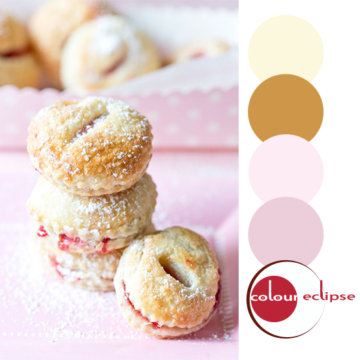 mini cherry turnovers with color palette