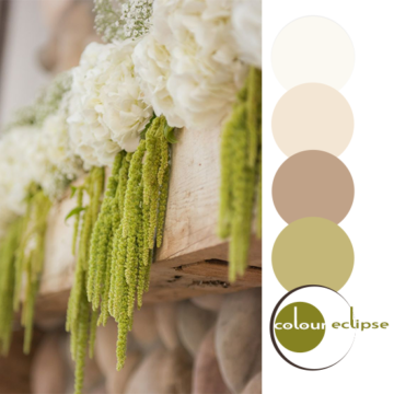 hydrangea and moss mantel decor