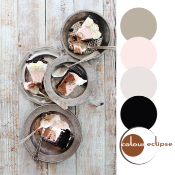 peppermint ice cream cake with color palette