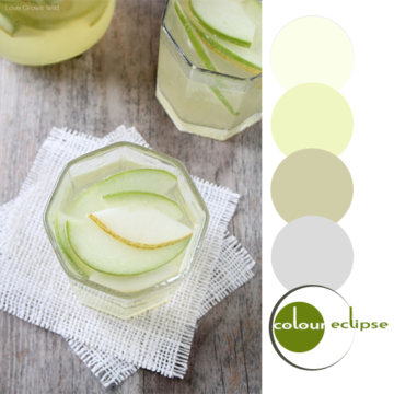 apple and pear white sangria with color palette