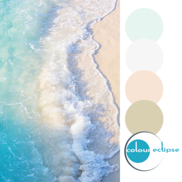 soothing surf photograph with color palette