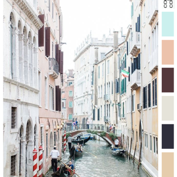 photograph of venice with coordinating color palette