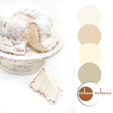 angel food cake with color palette